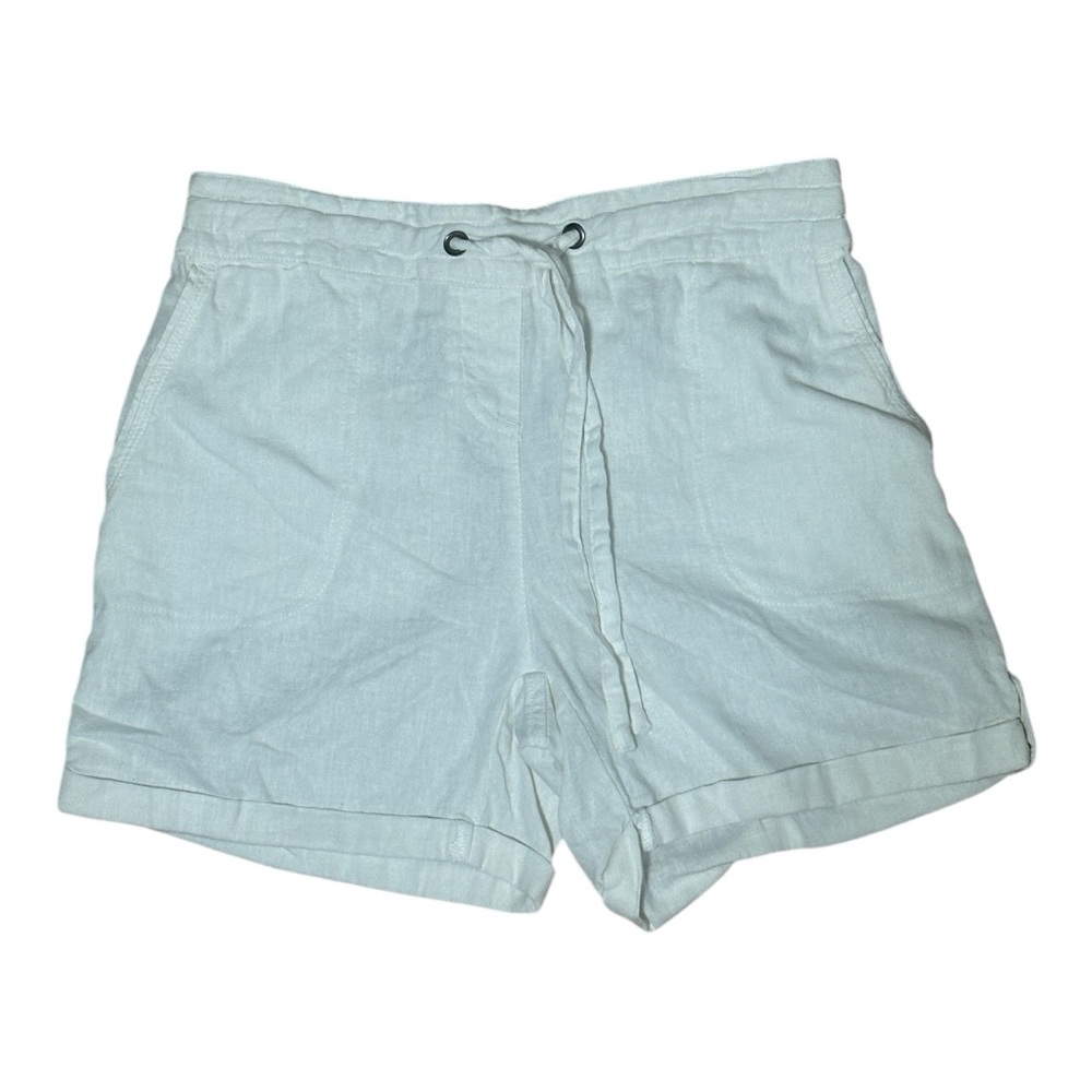 Per Se Beige Linen Cuffed Shorts with Pockets NWT